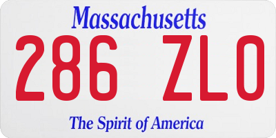 MA license plate 286ZL0