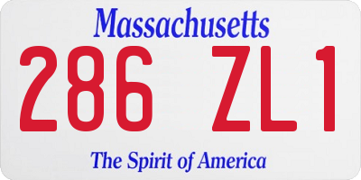 MA license plate 286ZL1