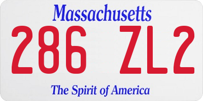 MA license plate 286ZL2
