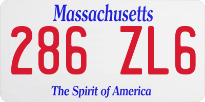 MA license plate 286ZL6