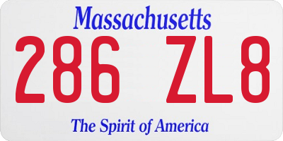 MA license plate 286ZL8