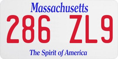 MA license plate 286ZL9