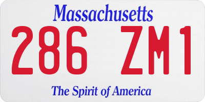 MA license plate 286ZM1