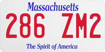MA license plate 286ZM2