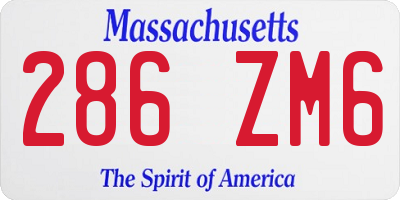 MA license plate 286ZM6