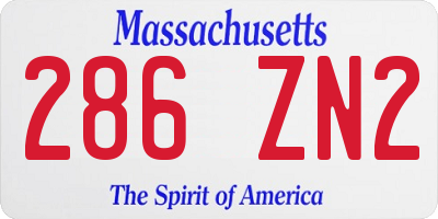 MA license plate 286ZN2