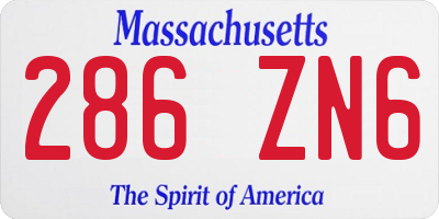 MA license plate 286ZN6