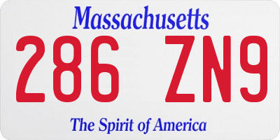 MA license plate 286ZN9