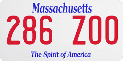 MA license plate 286ZO0