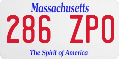 MA license plate 286ZP0