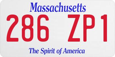 MA license plate 286ZP1