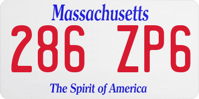MA license plate 286ZP6