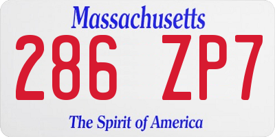MA license plate 286ZP7