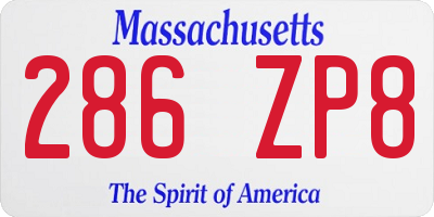 MA license plate 286ZP8