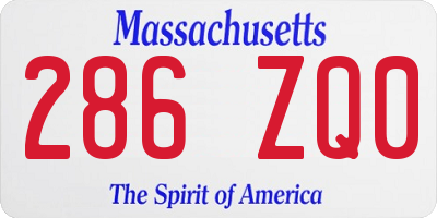 MA license plate 286ZQ0