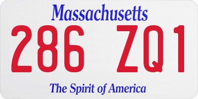MA license plate 286ZQ1