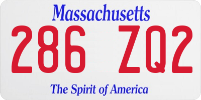 MA license plate 286ZQ2