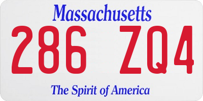 MA license plate 286ZQ4