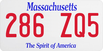 MA license plate 286ZQ5