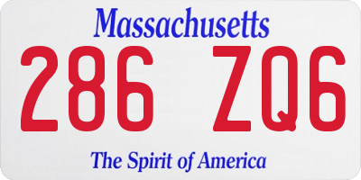 MA license plate 286ZQ6