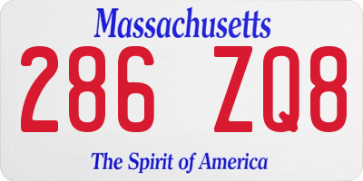 MA license plate 286ZQ8