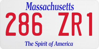 MA license plate 286ZR1