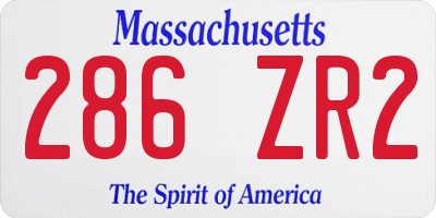 MA license plate 286ZR2
