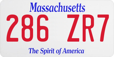MA license plate 286ZR7