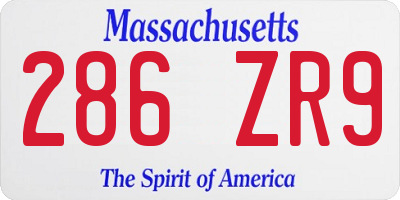 MA license plate 286ZR9