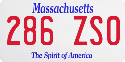 MA license plate 286ZS0