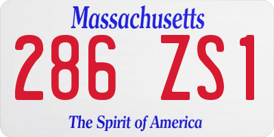 MA license plate 286ZS1