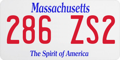 MA license plate 286ZS2