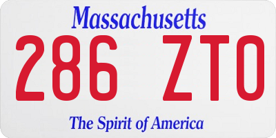 MA license plate 286ZT0