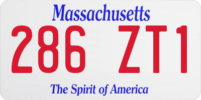 MA license plate 286ZT1