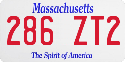 MA license plate 286ZT2