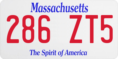 MA license plate 286ZT5