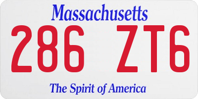 MA license plate 286ZT6
