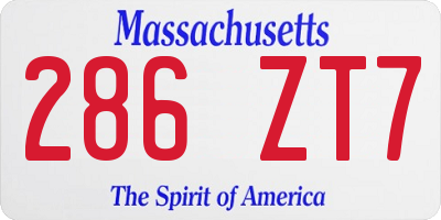MA license plate 286ZT7