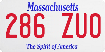MA license plate 286ZU0