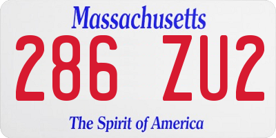 MA license plate 286ZU2