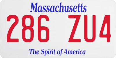 MA license plate 286ZU4