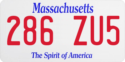 MA license plate 286ZU5