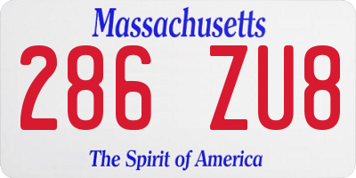 MA license plate 286ZU8