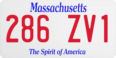 MA license plate 286ZV1
