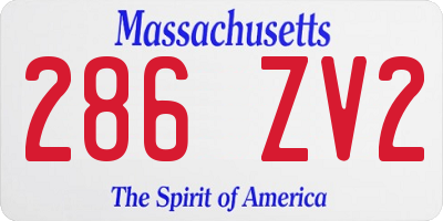 MA license plate 286ZV2