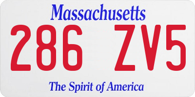MA license plate 286ZV5