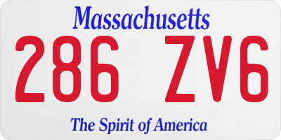MA license plate 286ZV6