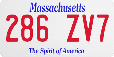 MA license plate 286ZV7