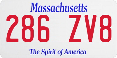 MA license plate 286ZV8