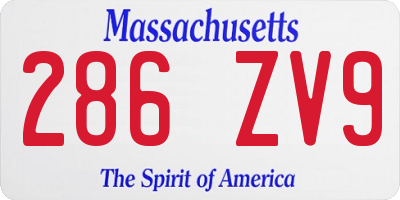 MA license plate 286ZV9